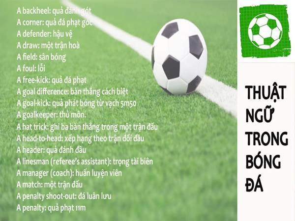 Một số cụm từ phổ biến trong bóng đá