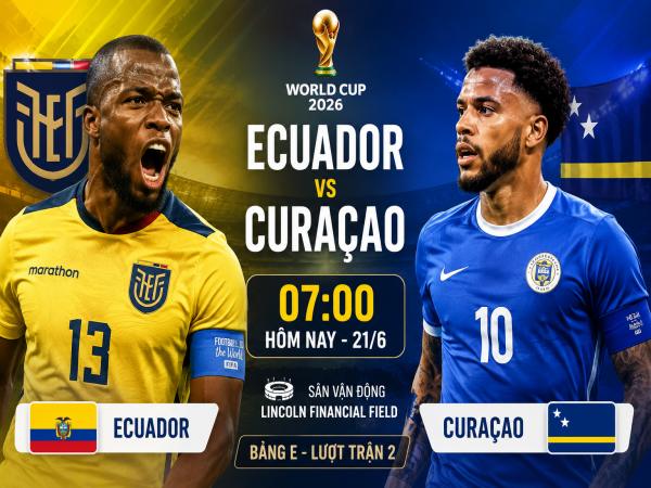 Số liệu thống kê về Ecuador gặp Curaçao hôm nay ngày 21/6