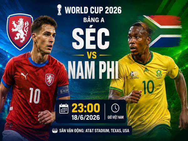 Số liệu thống kê về Séc gặp Nam Phi hôm nay ngày 18/6
